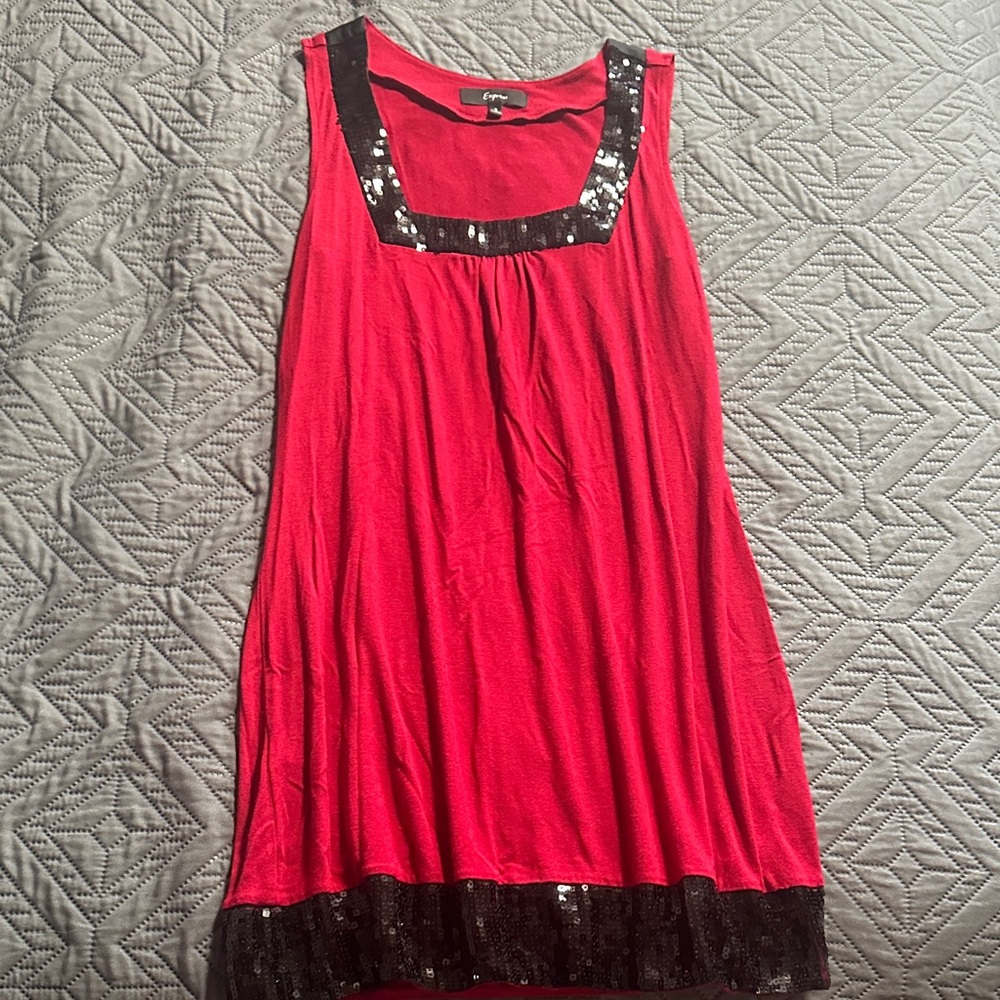 Love Red Dress with Black Sequin Accents